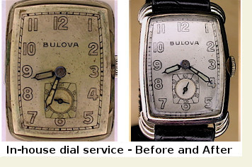 Antique Bulova watch, before and after repair